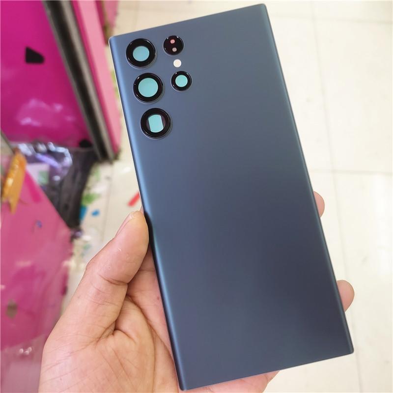 Для Samsung Galaxy S22 Ultra Крышка аккумулятора Задняя крышка Заднее стекло Задняя часть с объективом камеры