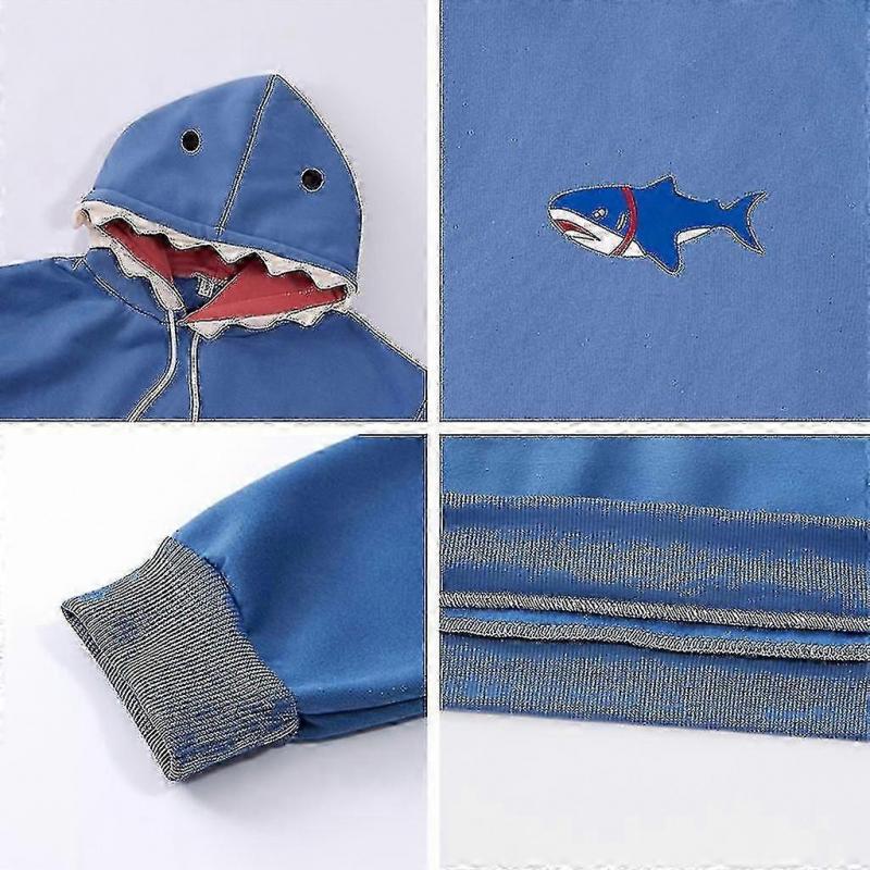 Unisex Funny Shark Teeth Hoodies Long Sleeve Oversized Drawstring Sweatshirt Casual Comfortable Pullover