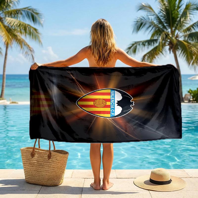 Valencia FC print Quick Dry Beach Towel Microfiber Absorbent Portable Travel Swimming Towel