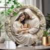 1 шт. Круглая алюминиевая табличка «Рождество», плоская 3D-визуализация, венок, круглая рождественская табличка, входная дверь, гостиная, кафе
