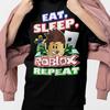 Ешь Спи Блок Игра Повторяй Футболка Геймер Смешная Игровая Унисекс Графическая