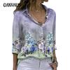 Spring Autumn Fashion Printed Women's Plus Size Long Sleeve Loose Shirt