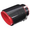 Universal Exhaust Tip Tail Throat Glossy Carbon Fiber Red Pipe Straight 3.1in Inlet 4in Single