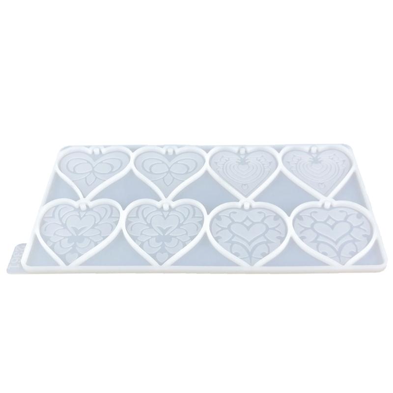 Beautiful Earrings Necklaces Keychains Pendant Mold Flexible Heart Shape Pendant Silicone Mold for Jewelry Studios