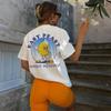 Легкая как два пальца Мультяшная футболка с принтом лимона Женская Хиппи Ретро Забавная футболка Летняя Свободная Милые графические футболки Унисекс Винтажная одежда