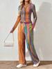 Spring and Autumn Ladies V-Neck Long Sleeve Pants Set Comfortable Casual Versatile Slim Two-piece Set