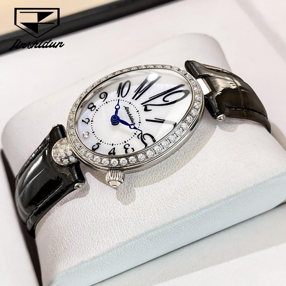 JSDUN 8827 Woman Watch Number Scale Fashion Quartz Watch For Women 50M Waterproof Luxury Business Ladies Leather Hand Clock