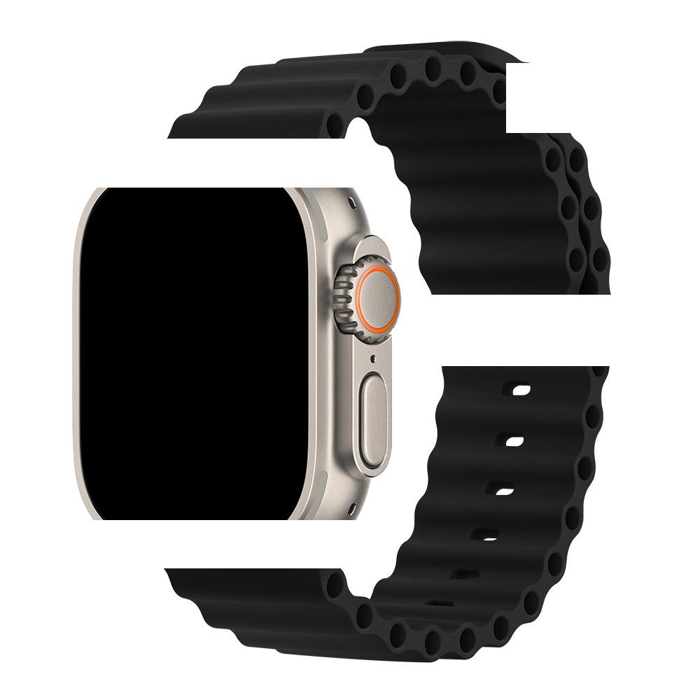 Применимый ледяной синий силиконовый ремешок для Apple Watch Series 1-10 (S10 Официальный стиль)