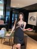 Acetate sexy suspender pajamas women's summer nightgown set high-end embroidered nightgown antique silk loungewear