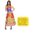 Костюм циркового клоуна Радуга для взрослых женщин, смешной наряд Джокера для девочек на День Рождения, Карнавальную Вечеринку, Милая одежда, Без парика