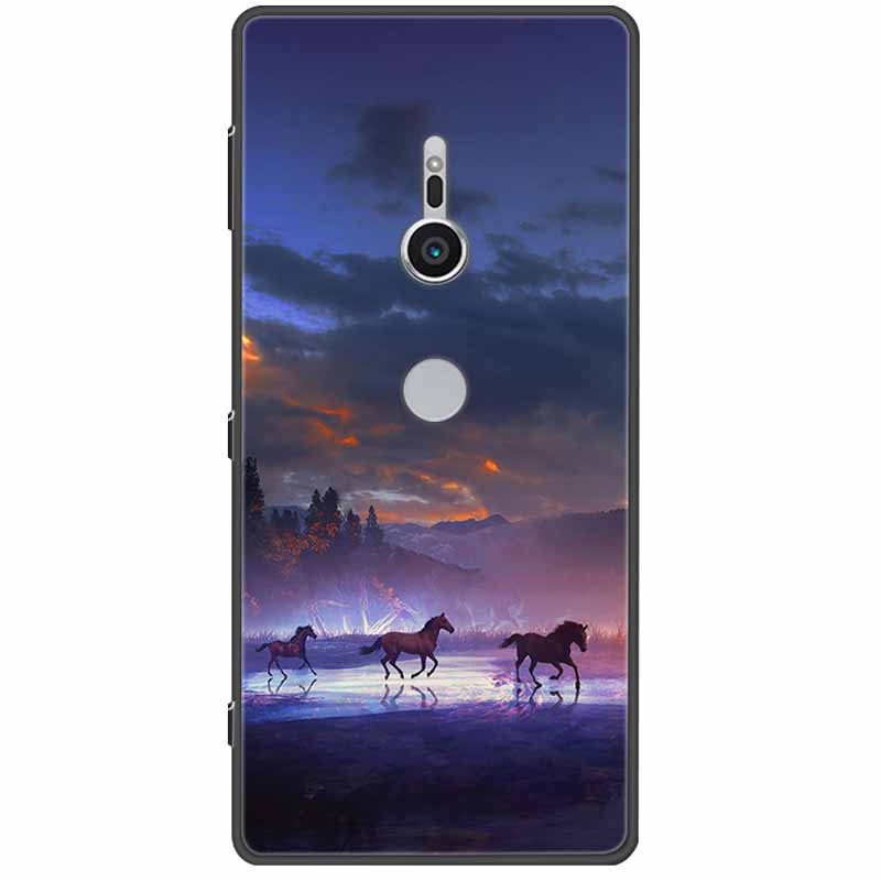 Милый чехол-заглушка для Sony Xperia XZ3 XZ2 XZ1 XA2 XA1 Ultra Plus Compact Premium Чехол Черный Силикон ТПУ Бампер Ударопрочный Capa