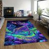 1PC Colorful deer in magical forest Print Carpet Rug for Living Room Bedroom Sofa Doormat Home Decor Non-slip Floor Mat