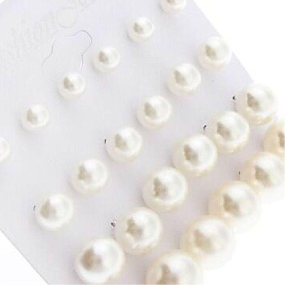 Design Trendy Metal Ear Studs Girl Stud Earrings Set Imitation Pearl Earrings Korean Style Earrings