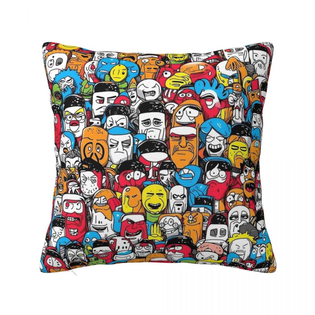 Smug Soyjak Meme Pillowcase Polyester Cushion Cover Decor Smiling Wojak Pillow Case Cover Living Room 40X40Cm