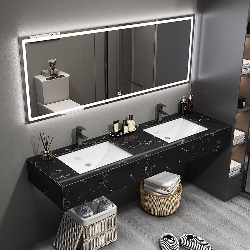 Yidashang 1.4m Marble Double Basin Vanity with Smart Mirror