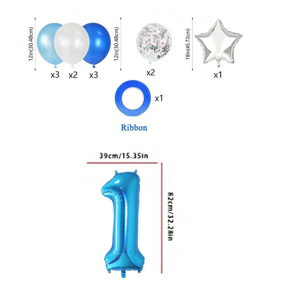 Воздушные шары на день рождения для мальчика с синим воздушным шаром с номером, украшение для дня рождения, детские юбилеи 1/2/3/5/6/8/9 лет