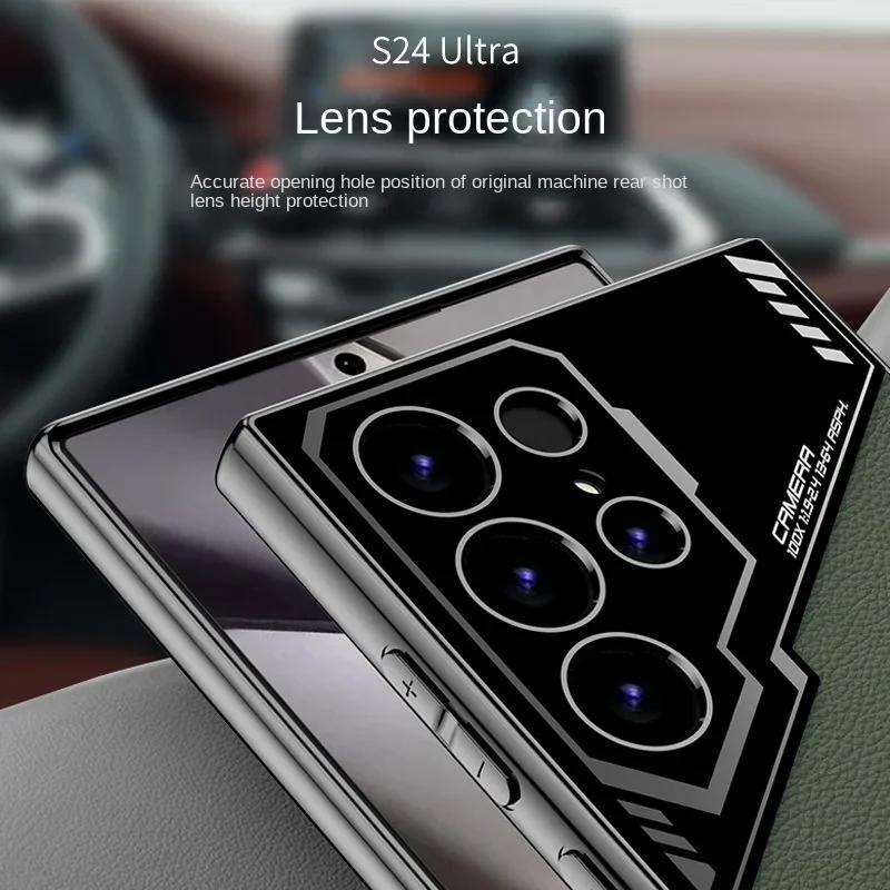 Leather Galaxy S24 Ultra Electroplating S23 Ultra Phone Case for Samsung Galaxy S24 S23 Ultra Protective Shockproof Cover