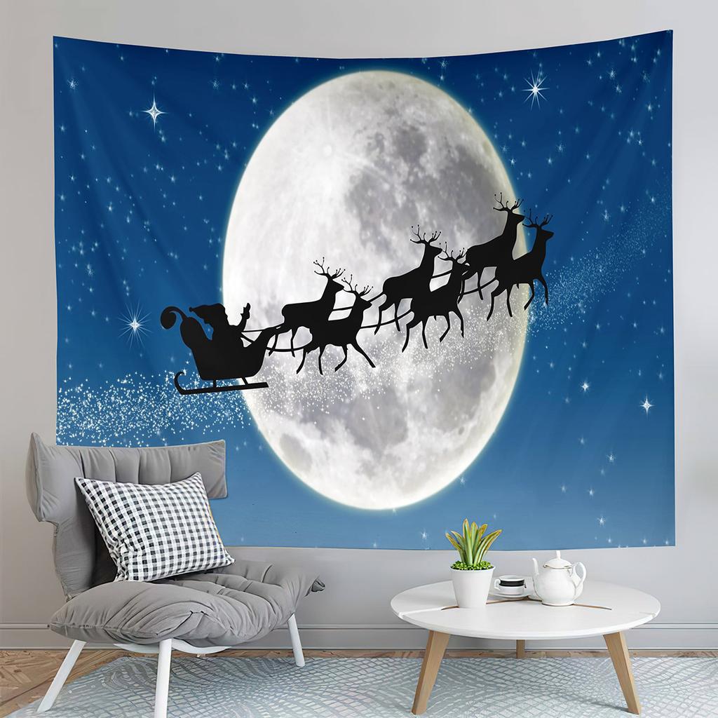 С Рождеством Санта-Клаус печатный узор гобелен для дома, гостиной, спальни, настенное украшение, настенный гобелен