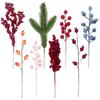 Artificial Poinsetto Red Fruit Single Holly Fruit String Pine Needle Red Berry Diy Accessories Home Decoration