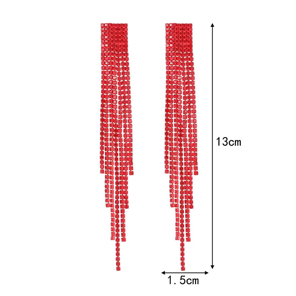 Модные красные супер-вспышки с бриллиантами, длинные серьги-кисточки, серьги Senior Sense Temperament, женские серьги, 1 пара