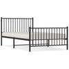 Bed Frame with Headboard and Footboard Metal Black 107 x 203 cm