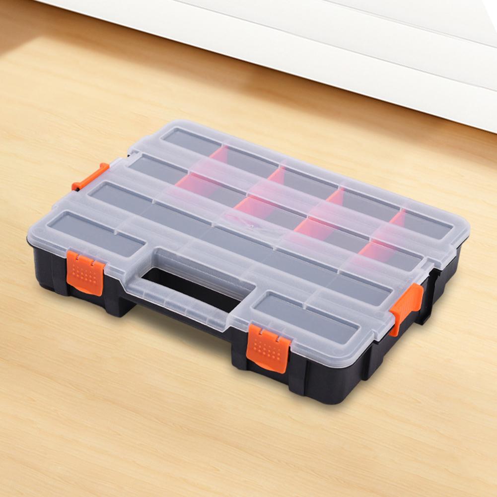 Double Side Tools Box Hardware Storage Box Small Parts Storage Case Hardware Tool Arrangement Box for Screws Nuts Nails Bolts