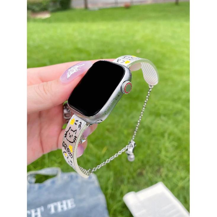 New High quality cute cat metal Strap For Apple Watch band women 40mm 41mm 38mm 42mm 44mm 45mm 46mm starp