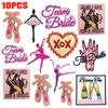 10pcs /Lots Ballet Girls /Dancing Shoes Embroidery Patch Cartoon Love Heart /Letter Patches Iron On Patches For Dance Skirt Sew Diy 
