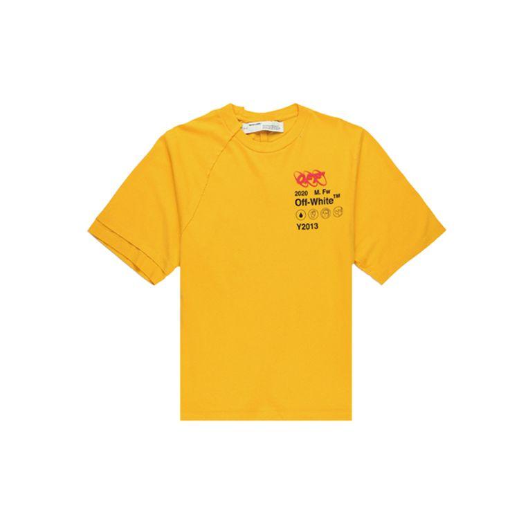 Off-White Industrial Y013 Short-Sleeve Recon Tee Yellow/Black Men Tops OMAA078F191850166010