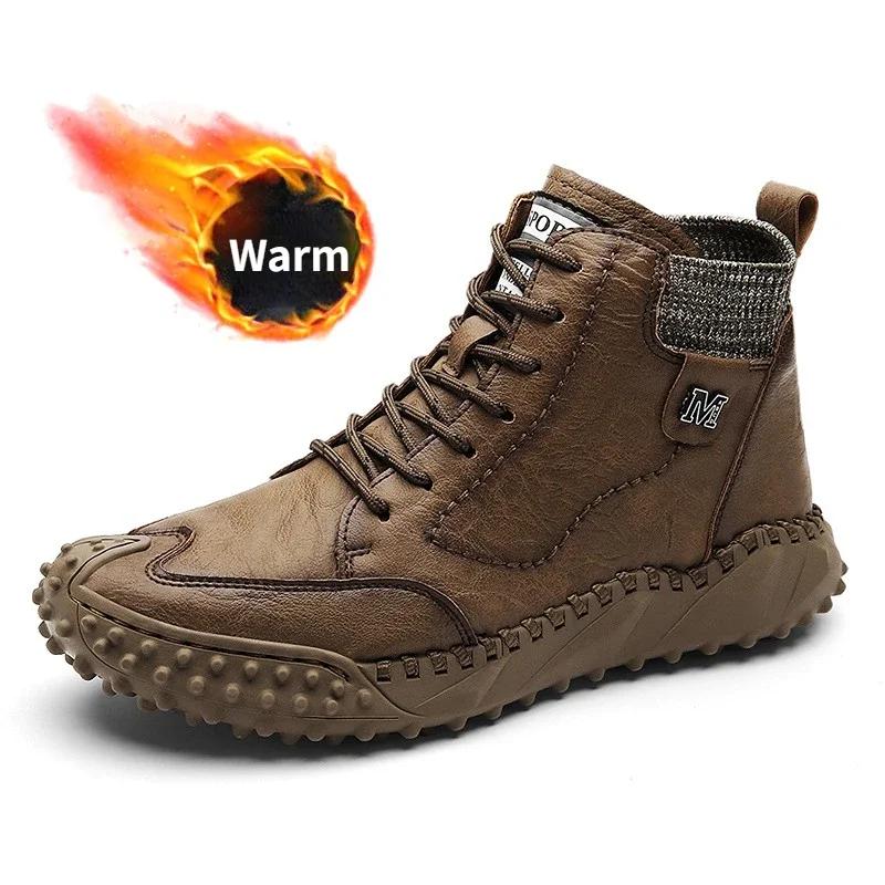 Модные мужские ботинки 2025 Новые хлопковые кроссовки Спортивная обувь Ретро шнуровка Обувь Мужские нескользящие ботинки-инструменты Тренд Zapatillas Hombre