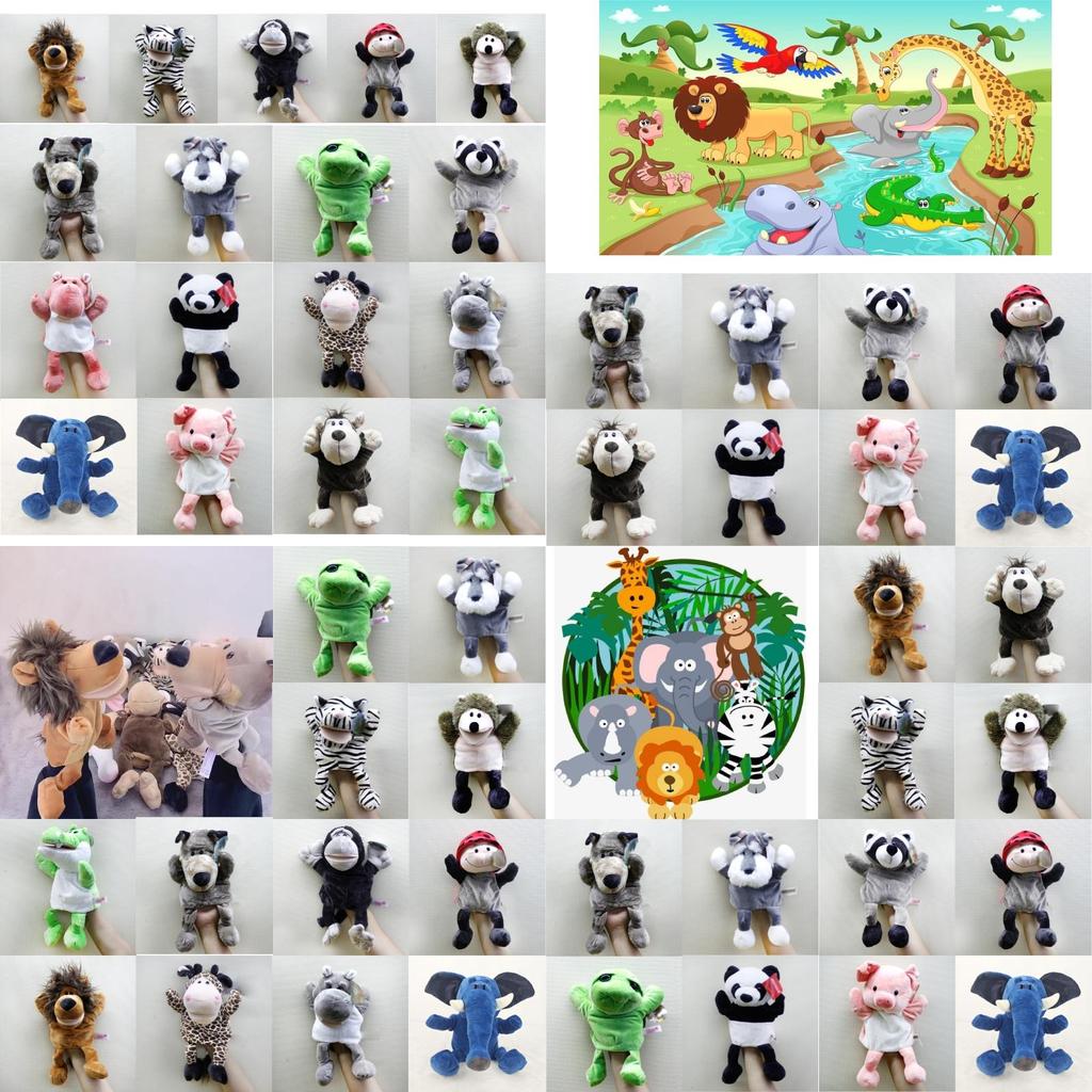 Interactive Animal Plush Toys Cartoon Hand Puppets For Early Learning