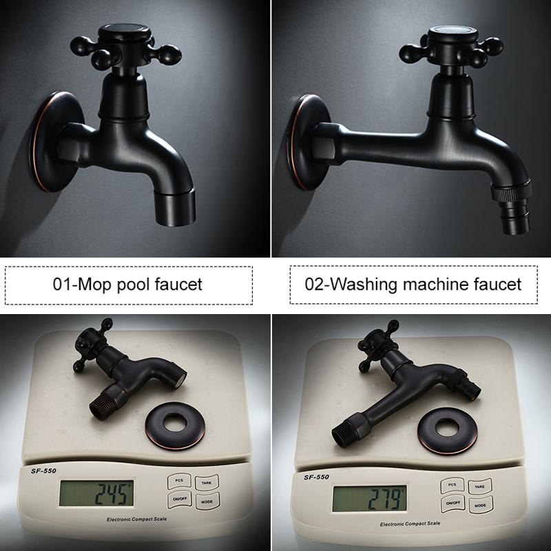 Brass Antique Black Outside Tap Washing Machine Faucet Toilet Decorative Outdoor Garden Faucet MW001