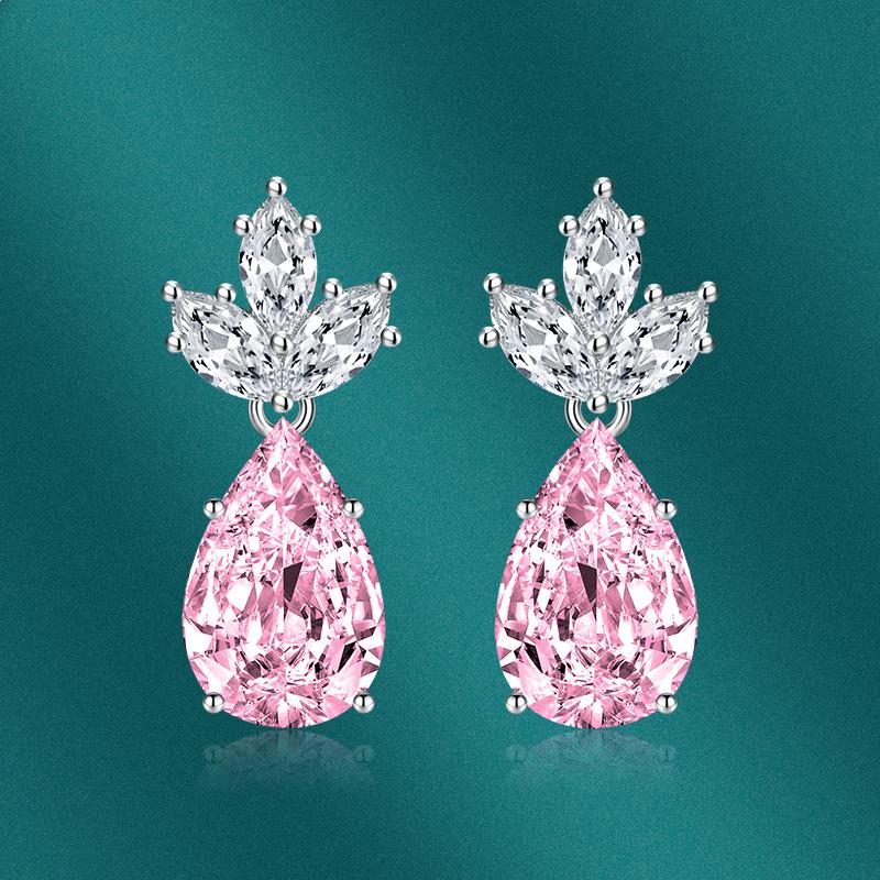 BELLA BOX Роскошные женские серьги-гвоздики в форме капли с цветком, подарок на свадьбу, помолвку и вечеринку