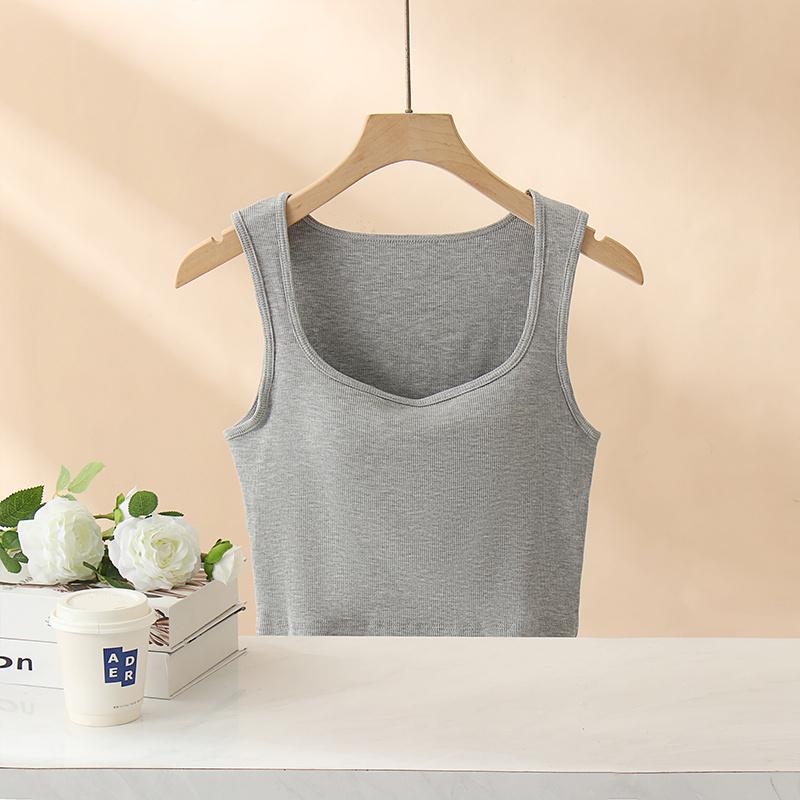Strap vest for women, interior for commuting, summer new style, outerwear, mask, breast, solid color, wide shoulder strap, base top, trendy