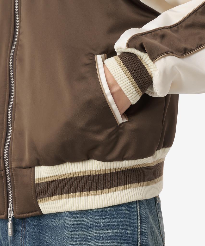 Lude Crepe Satin Souvenir Jacket - Brown:Cream / Rhpf23Ja021536761676