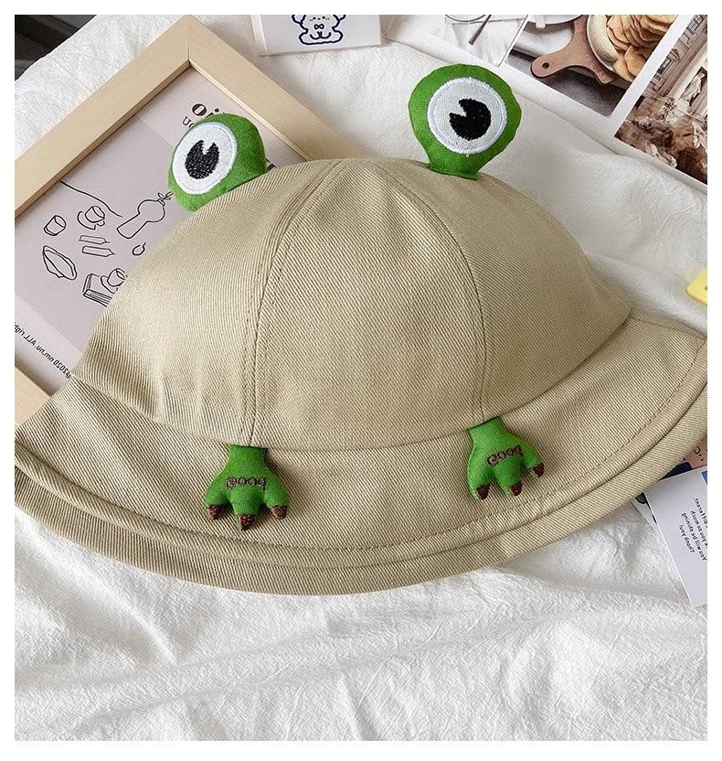 Frog Bucket Hat for Women Cute 3D Big Eyes Frog Sun-Shade Travel Novelty Fisherman Cap Foldable Daily Commute Kawaii Basin Hat