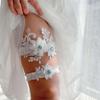 2x Bridal Garter Wedding Set, for Bride, Elastic Thigh Rings Garters, White Lace
