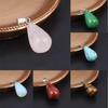 2pcs/Set 13x18mm Teardrop Shape Natural Stone Crystal Pendant Quartz Charms for Jewelry Making DIY Necklace Earrings Accessories
