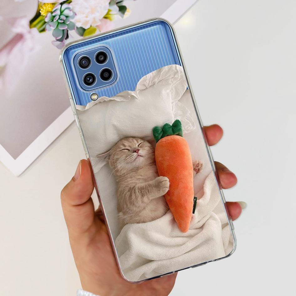 Чехол для Samsung Galaxy M32 SM-M325F Популярный Цветок Прозрачный Силикон Мягкий ТПУ Funda Для Samsung M32 4G M 32 GalaxyM32 Бампер