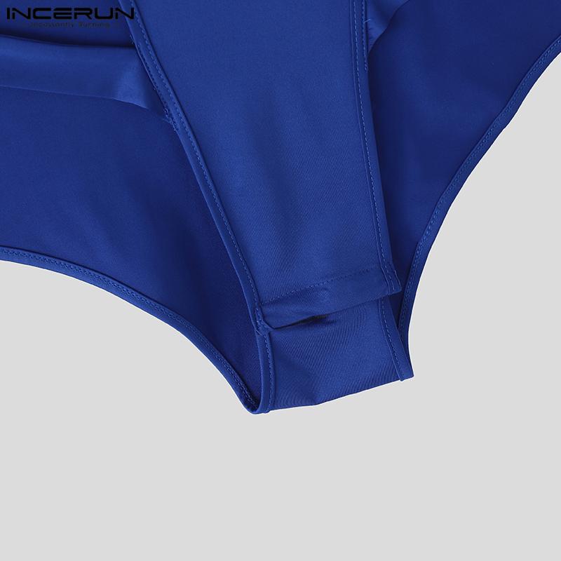 INCERUN Мужские комбинезоны с коротким рукавом и повязками, облегающие комбинезоны, домашняя одежда