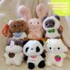 Cute Bunny Cat Panda Sheep Animal Short Plush Keychain Toy Material Decor Home