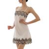 Cami Loungewear with Elegant Free [AQUA Marine] Women's Dress, Sexy, Silk-Like Satin, Lace, Nightwear, Innerwear, Loungewear, Cute, (White, Size)