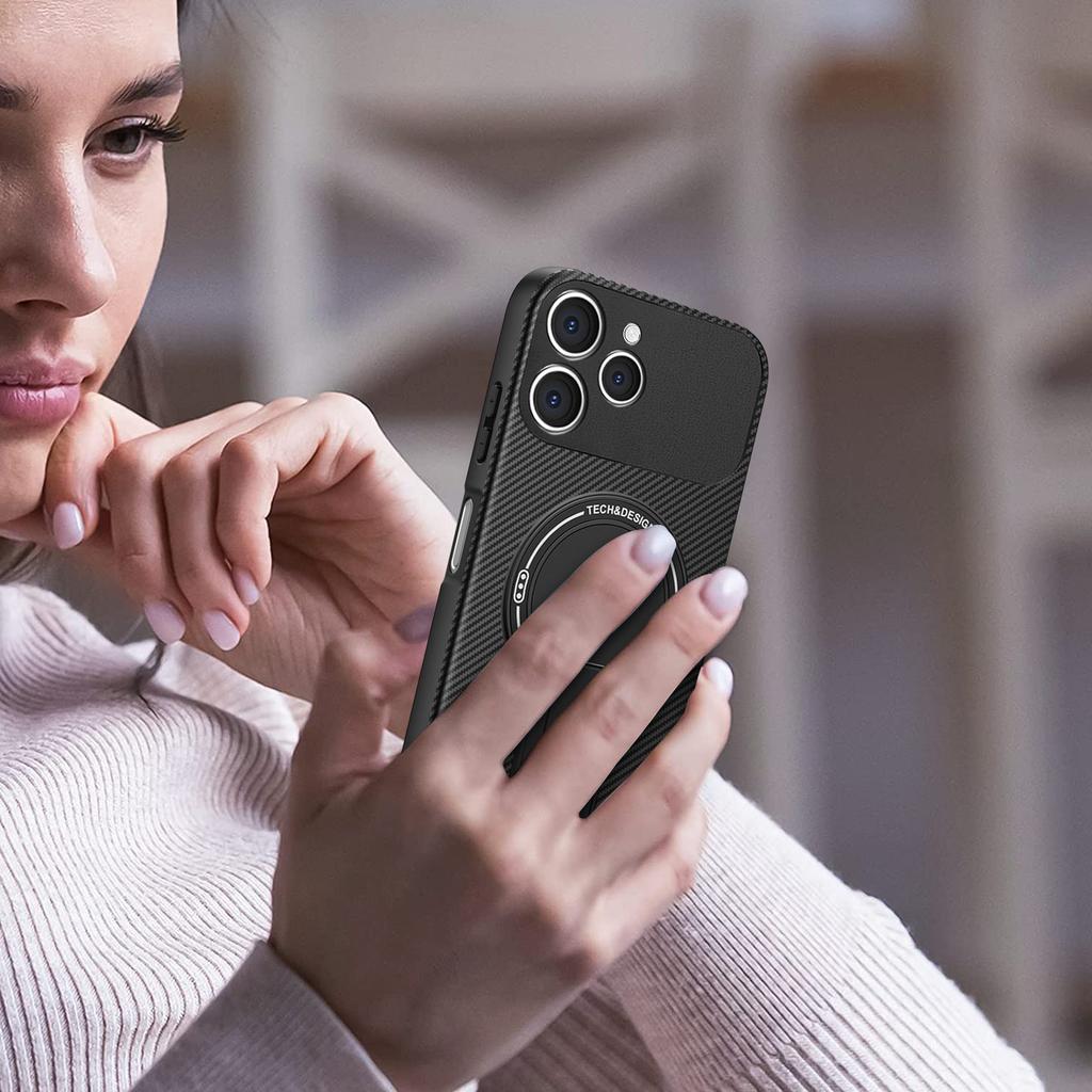 Для TECNO Spark 40 4G Чехол Текстура углеродного волокна ПК+ТПУ Чехол для телефона с подставкой