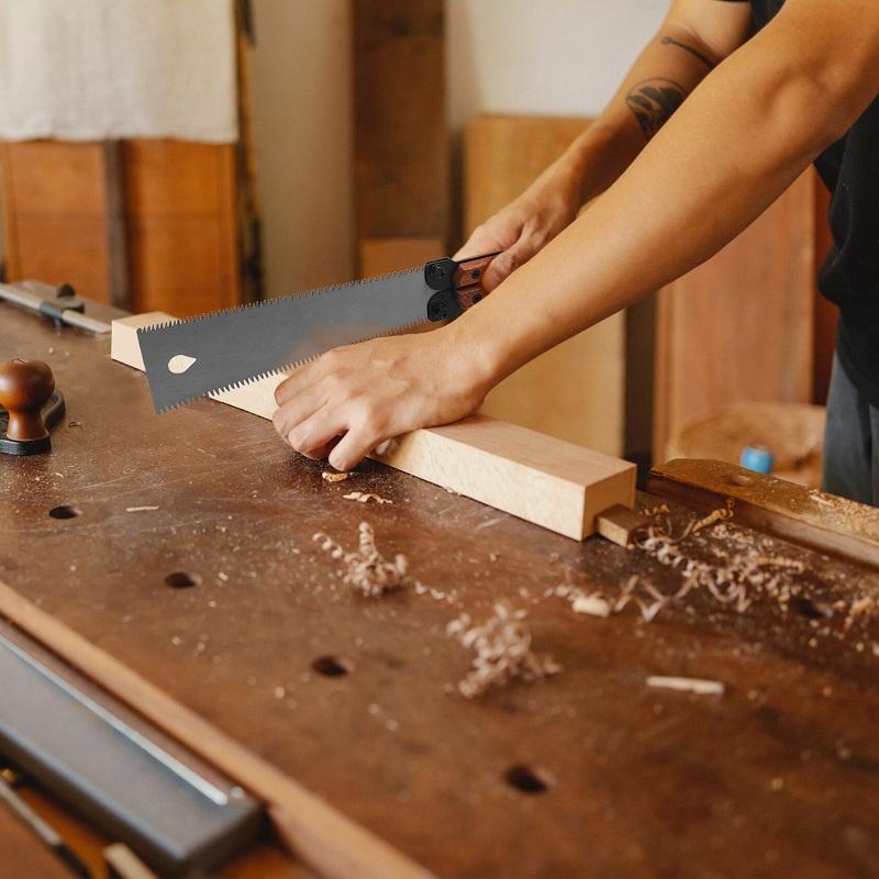 Мини-карманная складная пила 5,5 дюйма, пила по дереву с лезвием SK5 для деревообработки, пила с двойной кромкой 11/15 TPI, пила для резки заподлицо для влажной/сухой древесины