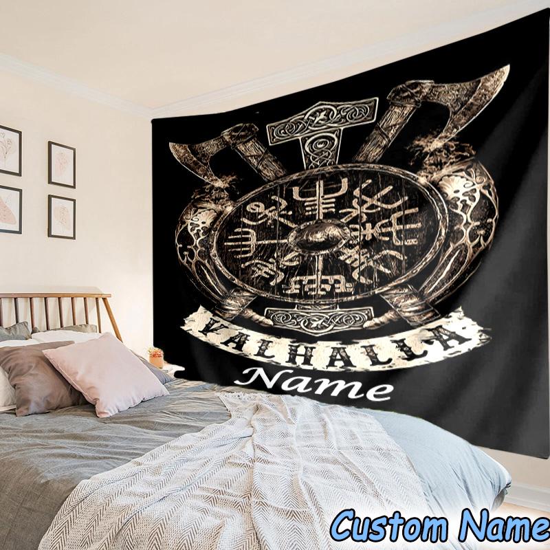 Custom Name Tapestry Viking Tapestry Room Decoration Wall Hanging for Living Room Bedroom, dormitory, Birthday and Christmas gifts