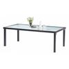 Table de jardin BlackSun 8 Personnes Verre Trempé Noir Wilsa Garden