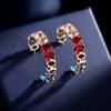 Fashion Simple Statement Geometric Earrings Designer Creative Circle Dangle 2022 Summer Trend Colorful Cubic Zirconia Earings