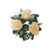 Artificial Rose Wreath for Candlestick Ornaments Silk Flower Garland Candle Holder Wreath Wedding Party Table Home Decoration