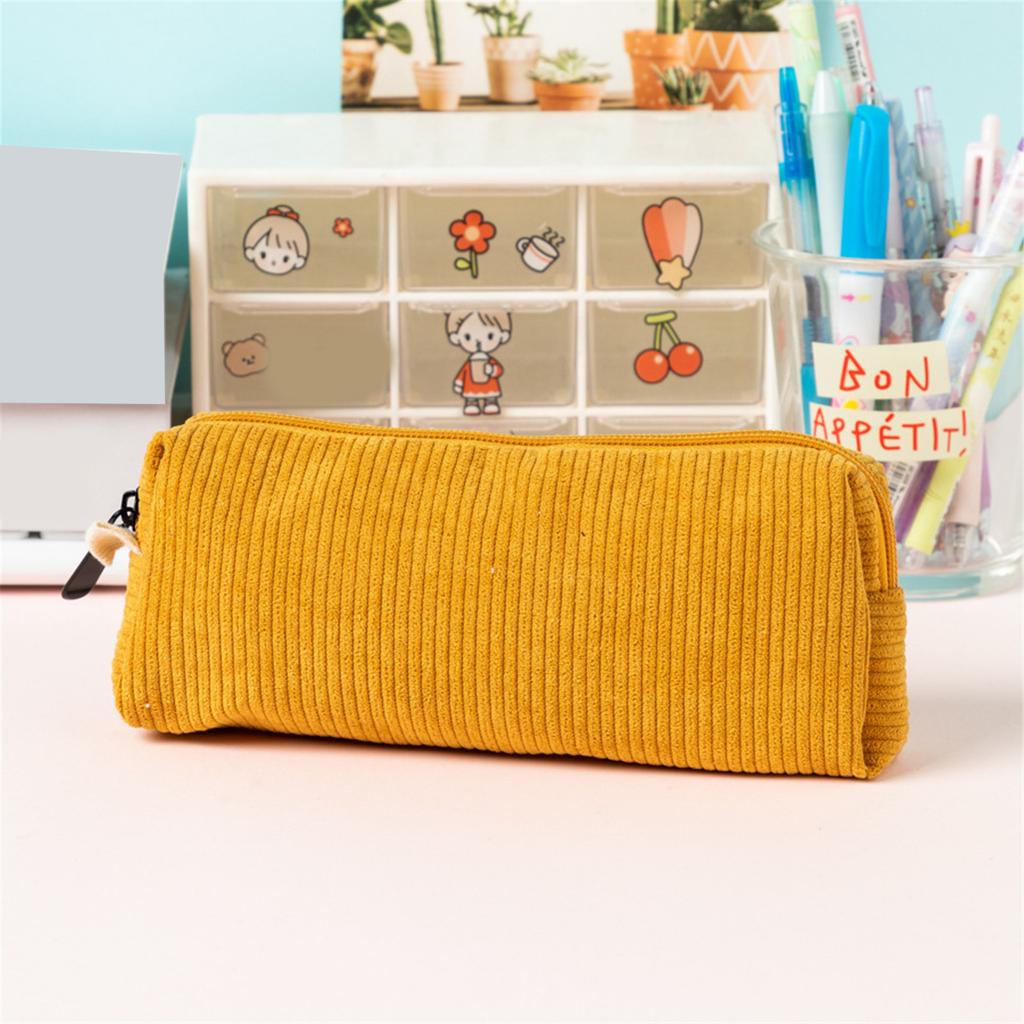 Большая вместительная сумка для карандашей Вельветовые пеналы Пенал на молнии Канцелярская сумка Косметичка