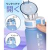 Ulable Water Bottle, Large Capacity Water Bottle with One-Touch Opening and Time Marker, Ultra-Lightweight, Cold and Heat Resistant, Portable, Leak-Pr